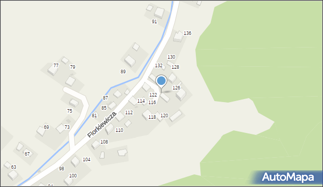 Młoszowa, Florkiewicza, 124, mapa Młoszowa