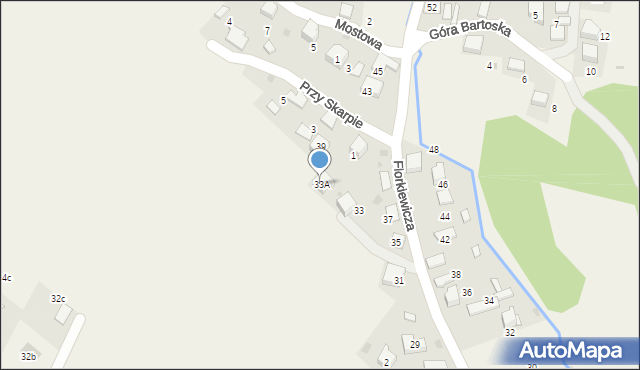 Młoszowa, Florkiewicza, 33A, mapa Młoszowa