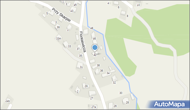 Młoszowa, Florkiewicza, 42, mapa Młoszowa