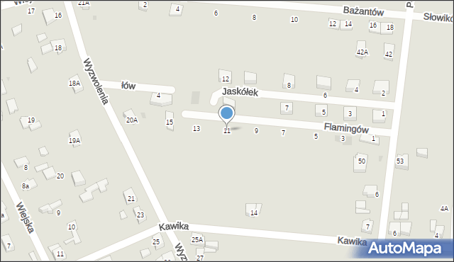 Orzesze, Flamingów, 11, mapa Orzesze