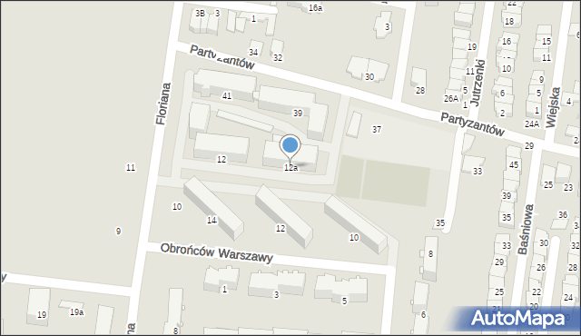 Ożarów Mazowiecki, Floriana, 12a, mapa Ożarów Mazowiecki