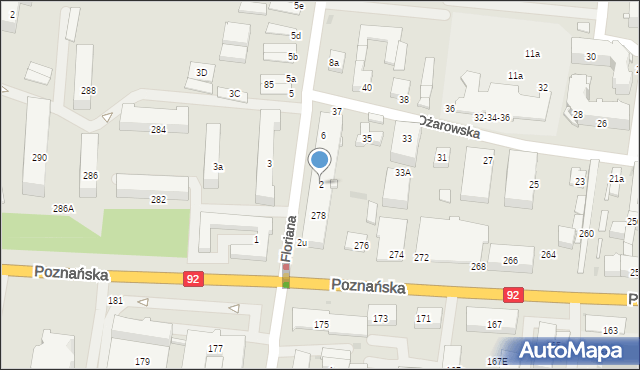 Ożarów Mazowiecki, Floriana, 2, mapa Ożarów Mazowiecki