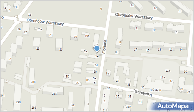 Ożarów Mazowiecki, Floriana, 5e, mapa Ożarów Mazowiecki