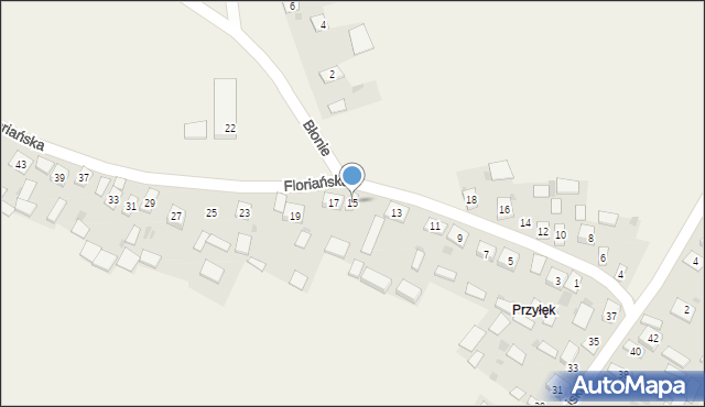 Pilchów, Floriańska, 15, mapa Pilchów