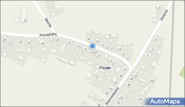 Pilchów, Floriańska, 7, mapa Pilchów