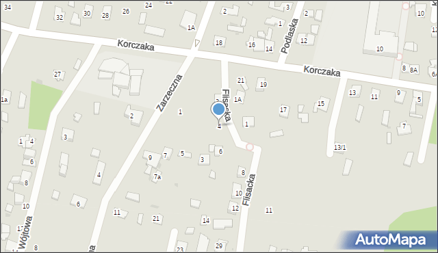 Płock, Flisacka, 4, mapa Płock