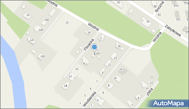 Przyłęki, Flisacka, 6, mapa Przyłęki