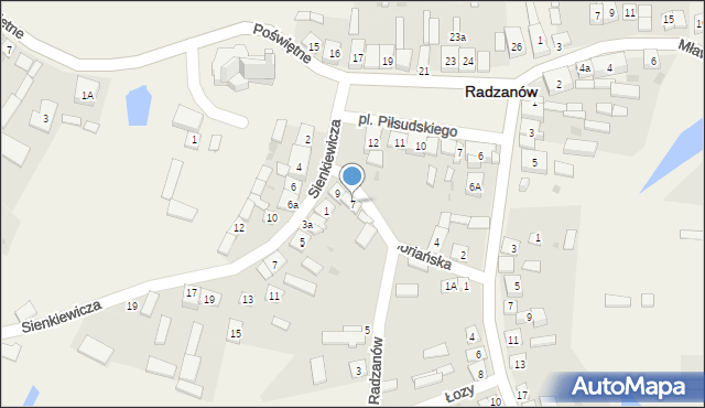 Radzanów, Floriańska, 7, mapa Radzanów