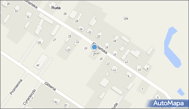 Ruda, Floriańska, 17, mapa Ruda