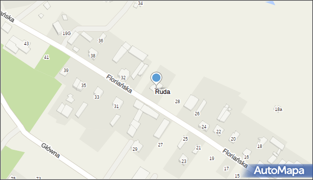Ruda, Floriańska, 30, mapa Ruda