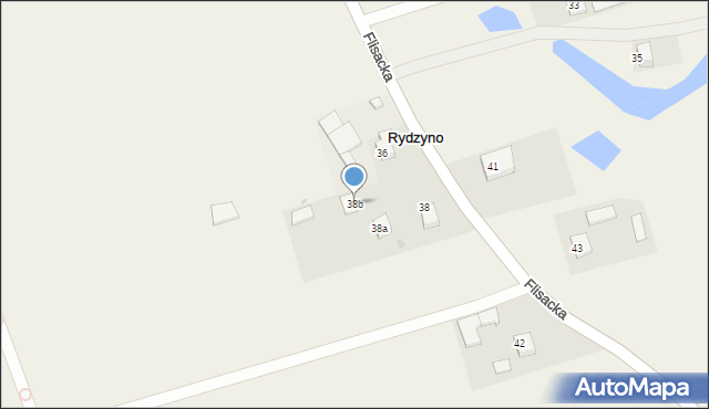 Rydzyno, Flisacka, 38b, mapa Rydzyno