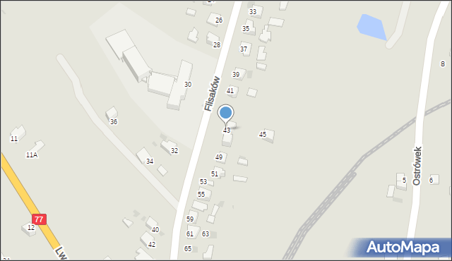 Sandomierz, Flisaków, 43, mapa Sandomierza