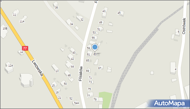 Sandomierz, Flisaków, 63, mapa Sandomierza