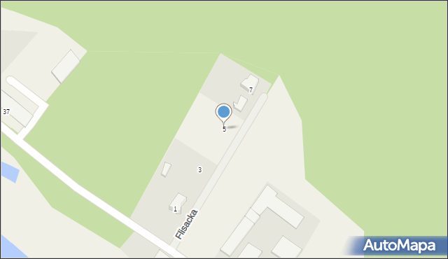 Silno, Flisacka, 5, mapa Silno