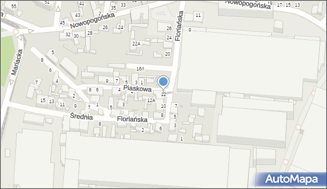 Sosnowiec, Floriańska, 12, mapa Sosnowca
