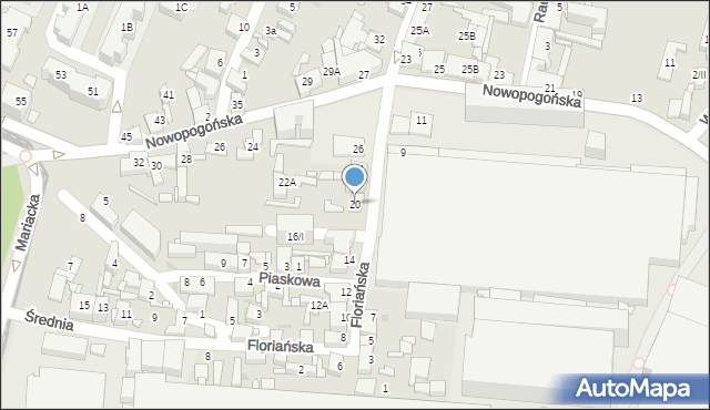 Sosnowiec, Floriańska, 20, mapa Sosnowca