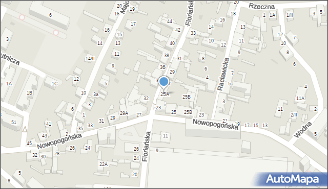 Sosnowiec, Floriańska, 25A, mapa Sosnowca