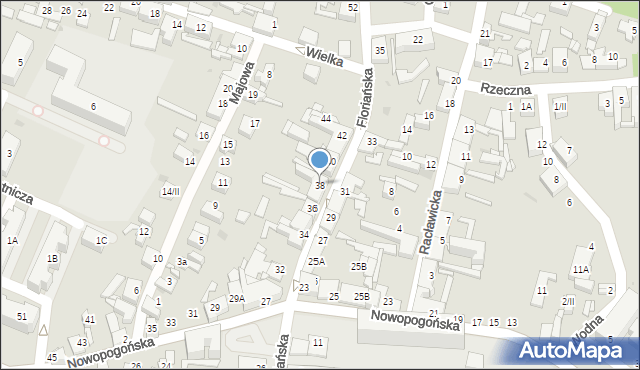 Sosnowiec, Floriańska, 38, mapa Sosnowca