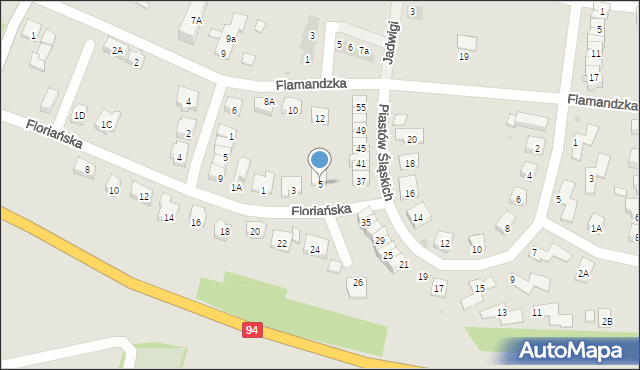 Środa Śląska, Floriańska, 5, mapa Środa Śląska