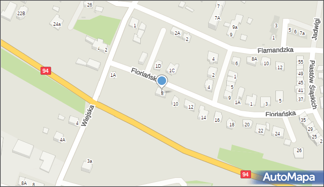 Środa Śląska, Floriańska, 8, mapa Środa Śląska