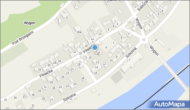 Sromowce Niżne, Flisacka, 13, mapa Sromowce Niżne