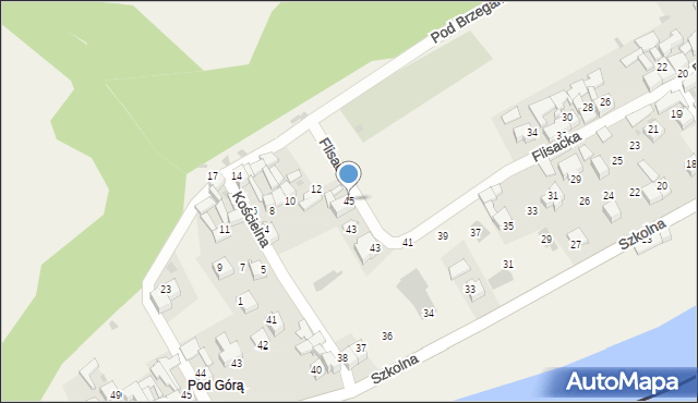 Sromowce Niżne, Flisacka, 45, mapa Sromowce Niżne