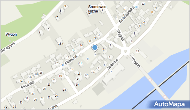Sromowce Niżne, Flisacka, 7, mapa Sromowce Niżne