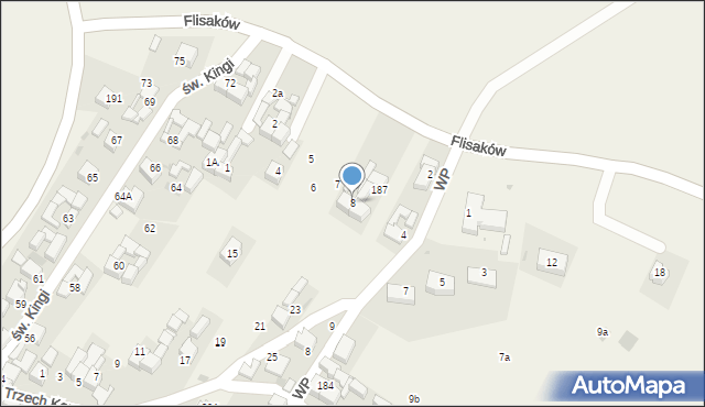 Sromowce Wyżne, Flisaków, 8, mapa Sromowce Wyżne
