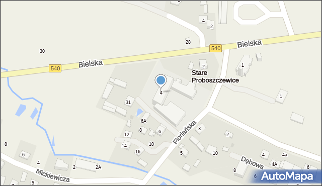 Stare Proboszczewice, Floriańska, 4, mapa Stare Proboszczewice