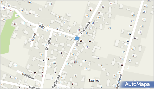 Szaniec, Floriańska, 22, mapa Szaniec