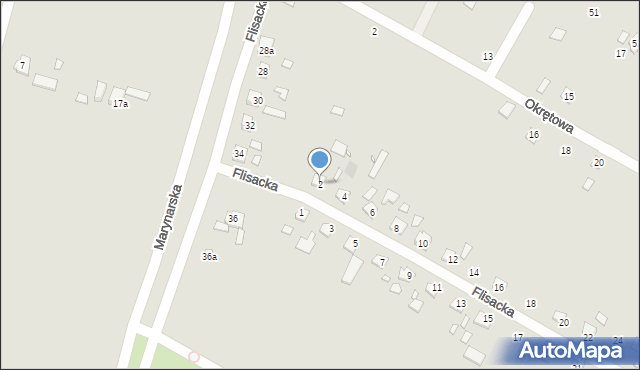 Szczecin, Flisacka, 2, mapa Szczecina