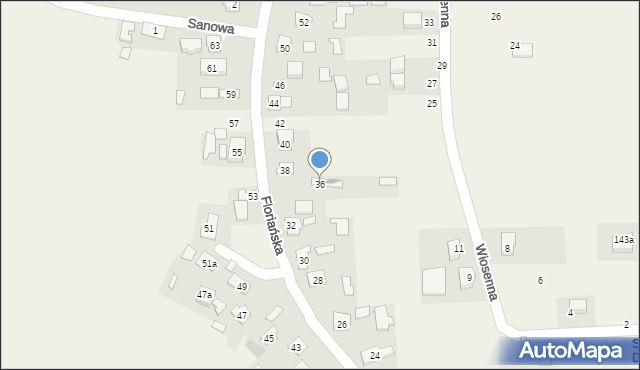 Szówsko, Floriańska, 36, mapa Szówsko