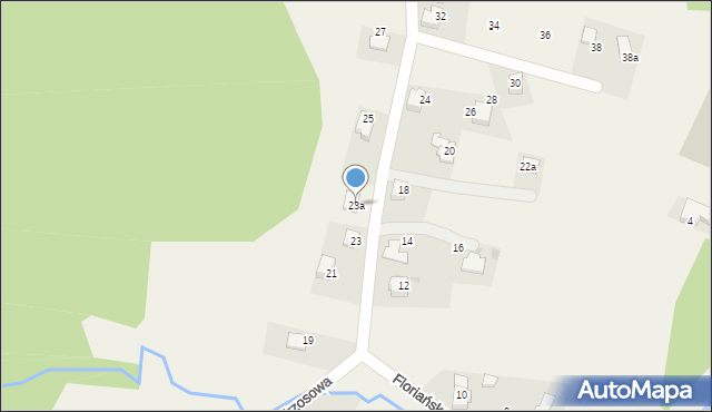 Targanice, Floriańska, 23a, mapa Targanice