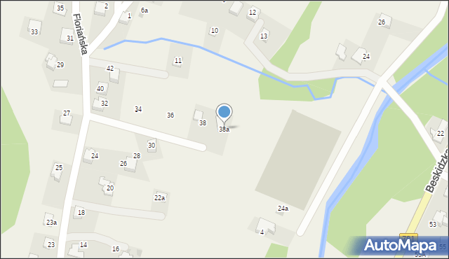 Targanice, Floriańska, 38a, mapa Targanice