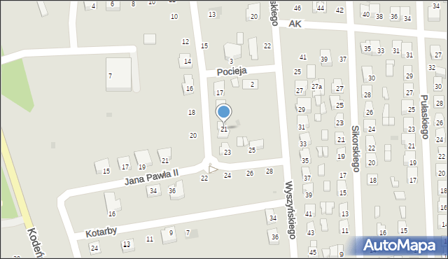 Terespol, Flemminga Jana Jerzego, 21, mapa Terespol