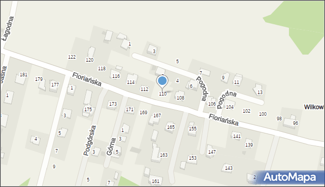Tomice, Floriańska, 110, mapa Tomice