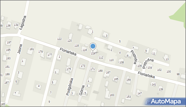 Tomice, Floriańska, 114, mapa Tomice