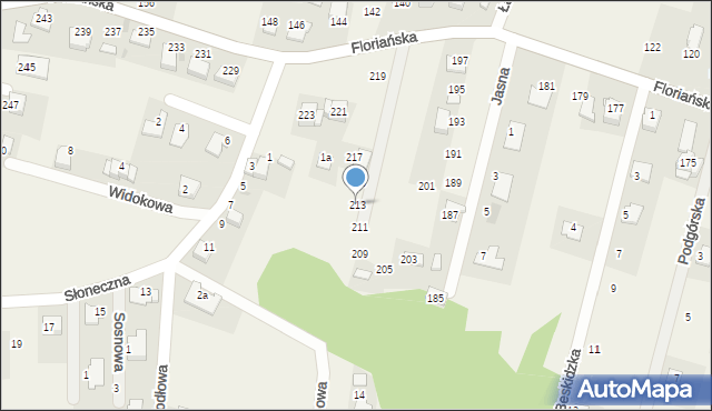 Tomice, Floriańska, 213, mapa Tomice