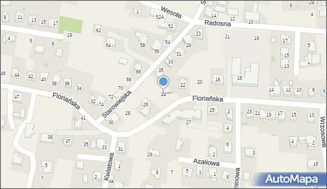 Tomice, Floriańska, 24, mapa Tomice