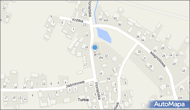 Turbia, Floriańska, 16, mapa Turbia