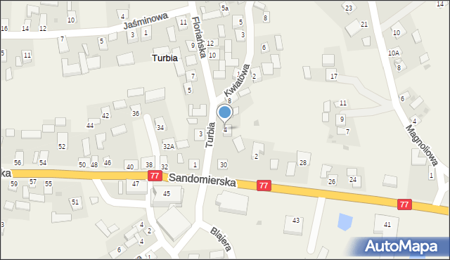 Turbia, Floriańska, 4, mapa Turbia