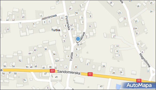 Turbia, Floriańska, 8, mapa Turbia