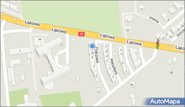 Turek, Florczaka Józefa, ks., 11, mapa Turka
