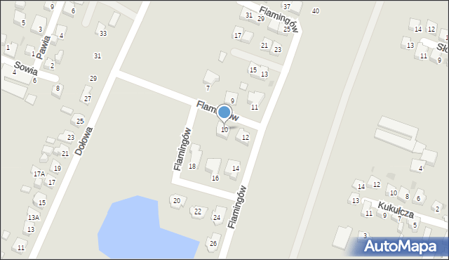 Tychy, Flamingów, 10, mapa Tychów