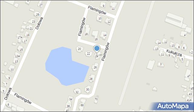 Tychy, Flamingów, 24, mapa Tychów