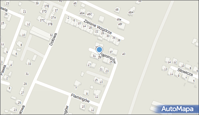 Tychy, Flamingów, 29, mapa Tychów