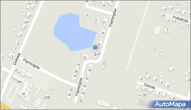 Tychy, Flamingów, 30, mapa Tychów