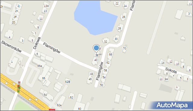 Tychy, Flamingów, 38, mapa Tychów