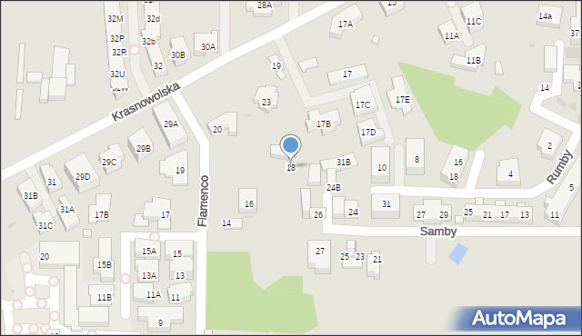 Warszawa, Flamenco, 18, mapa Warszawy