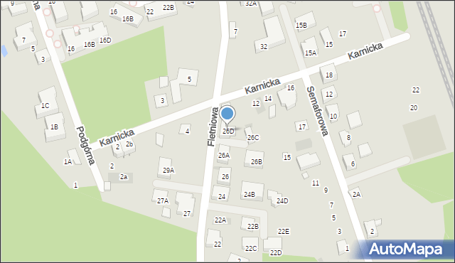 Warszawa, Fletniowa, 26D, mapa Warszawy